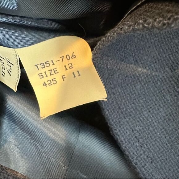 Pendleton Vintage 1970s Navy Blue Wool Tweed Midi Skirt Suit | Size 10 - Picture 10 of 11